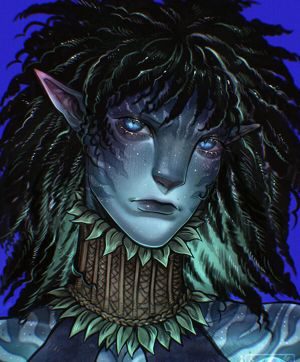 Artfight fanart painting of an oc for an art mutual! (@nikyu0)